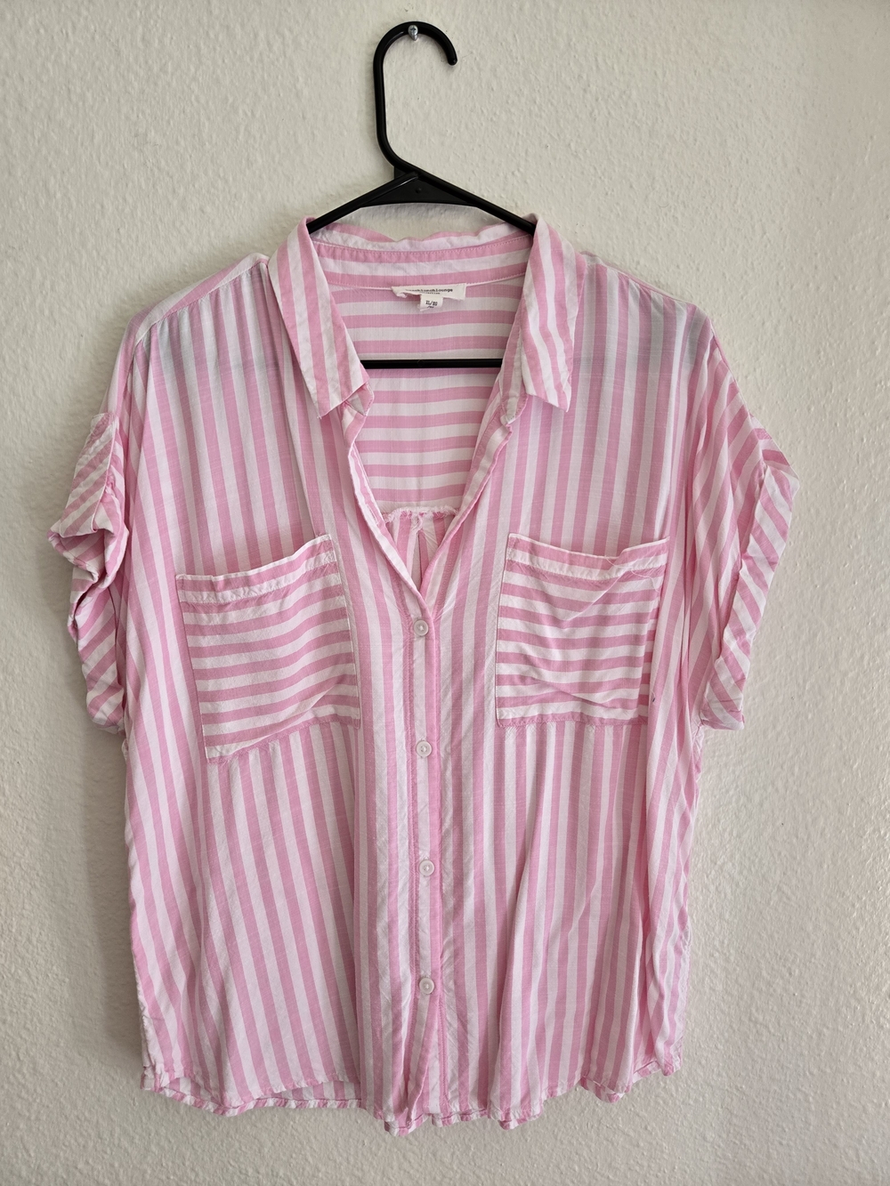 beachlunchlounge Pink and White Striped Shirt